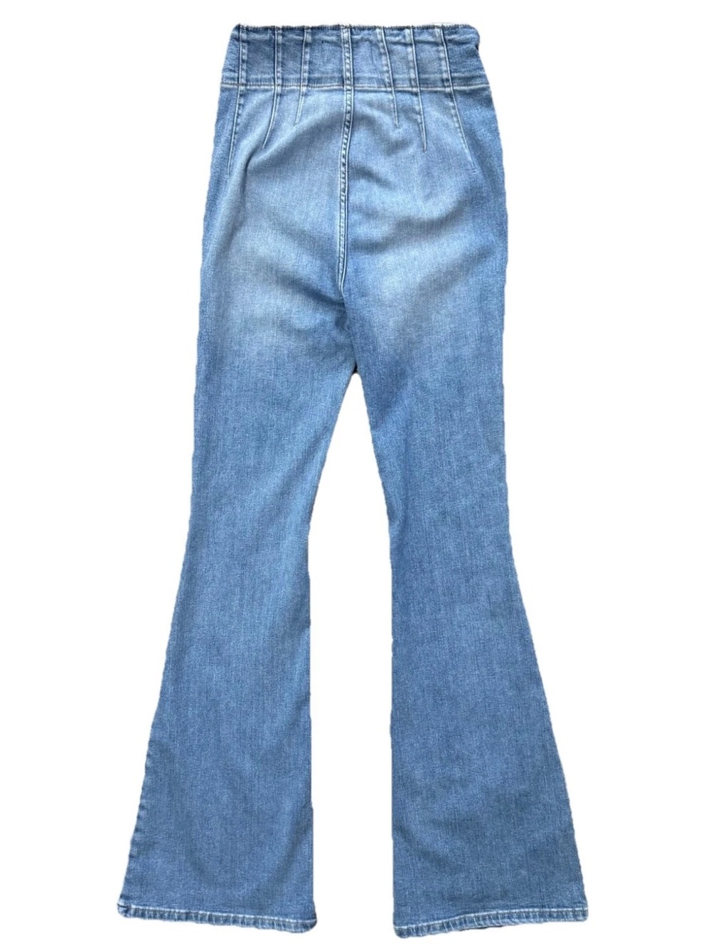 We The Free Free People Jayde Flare Jeans 26 Blue High Rise Corset Seam Stretch - Picture 4 of 12